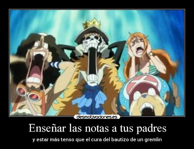 carteles padres one piece las notas efecto los padres retu bombay desmotivaciones