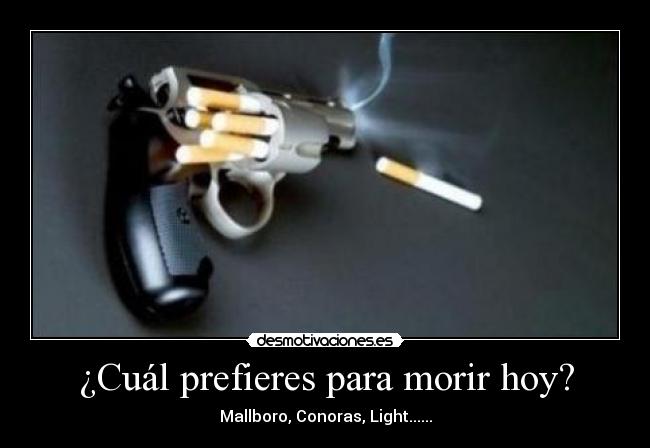 ¿Cuál prefieres para morir hoy? - Mallboro, Conoras, Light......