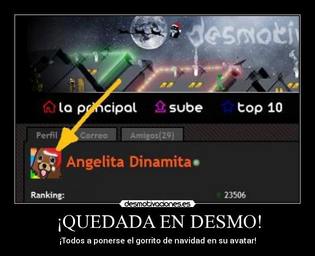 ¡QUEDADA EN DESMO! - ¡Todos a ponerse el gorrito de navidad en su avatar!