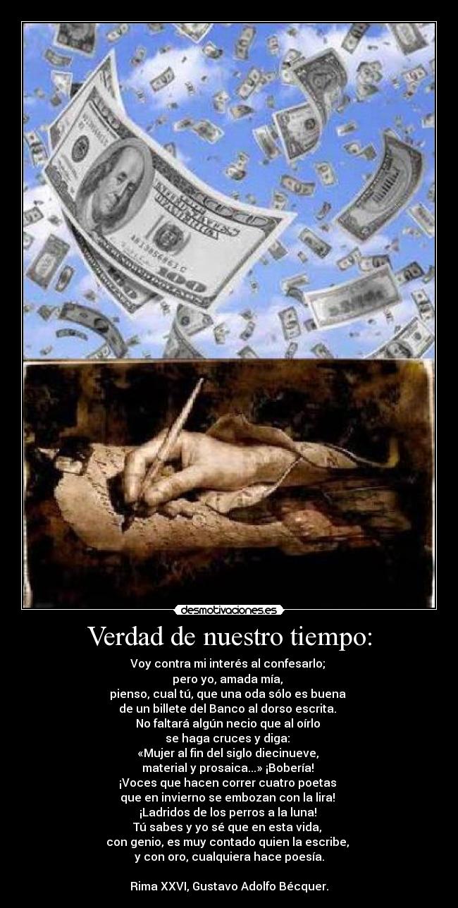 carteles poesia dinero becquer desmotivaciones