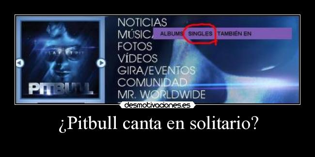 ¿Pitbull canta en solitario? -