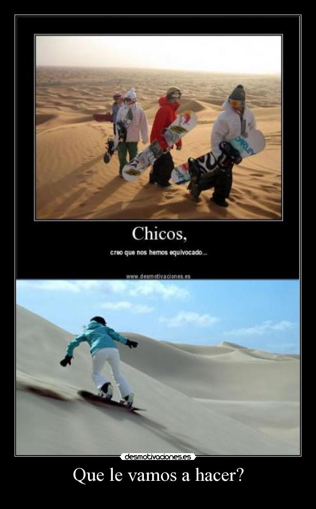 Que le vamos a hacer? -