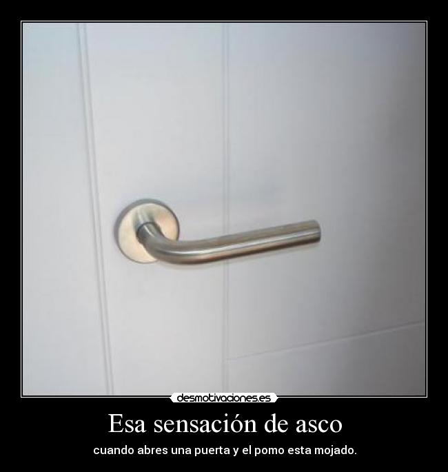 Esa sensación de asco - cuando abres una puerta y el pomo esta mojado.
