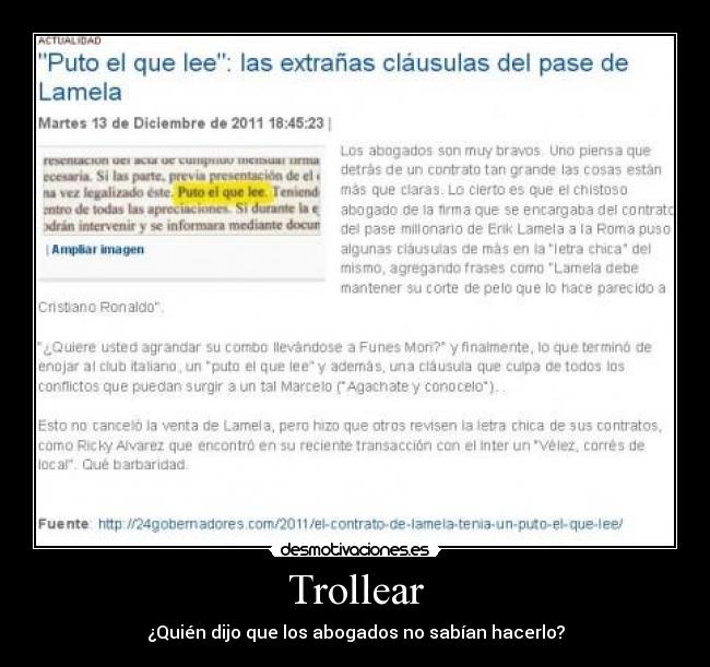 Trollear - ¿Quién dijo que los abogados no sabían hacerlo?