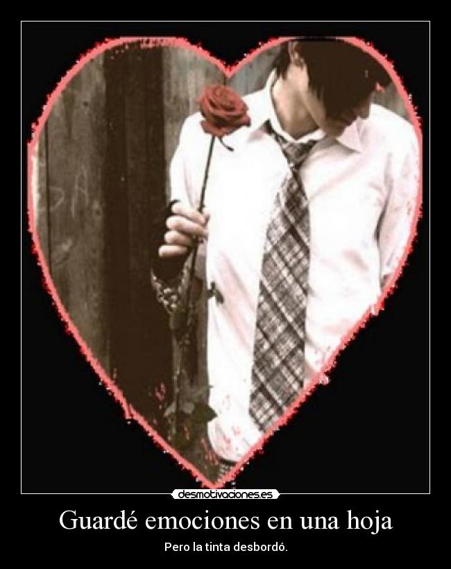 Guardé emociones en una hoja -