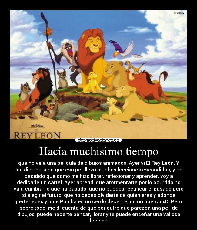 Hacía muchisimo tiempo - 