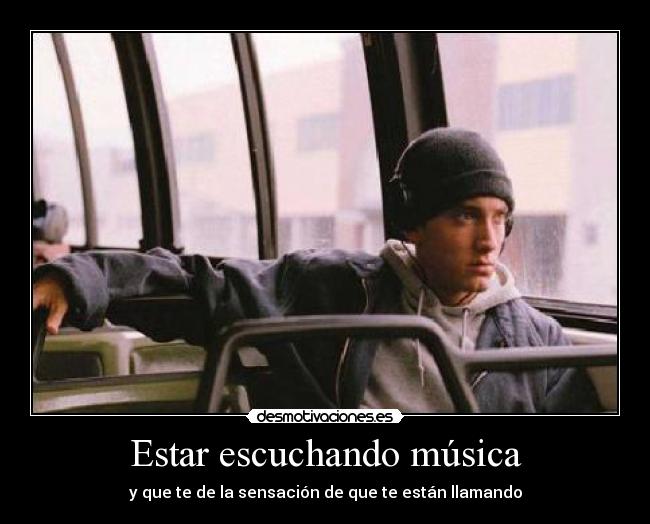 carteles musica eminem marshall mathers 8millas escuchando musica rap hiphop desmotivaciones