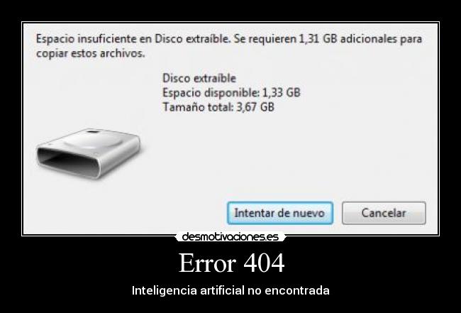 carteles inteligencia artificial error 404 desmotivaciones