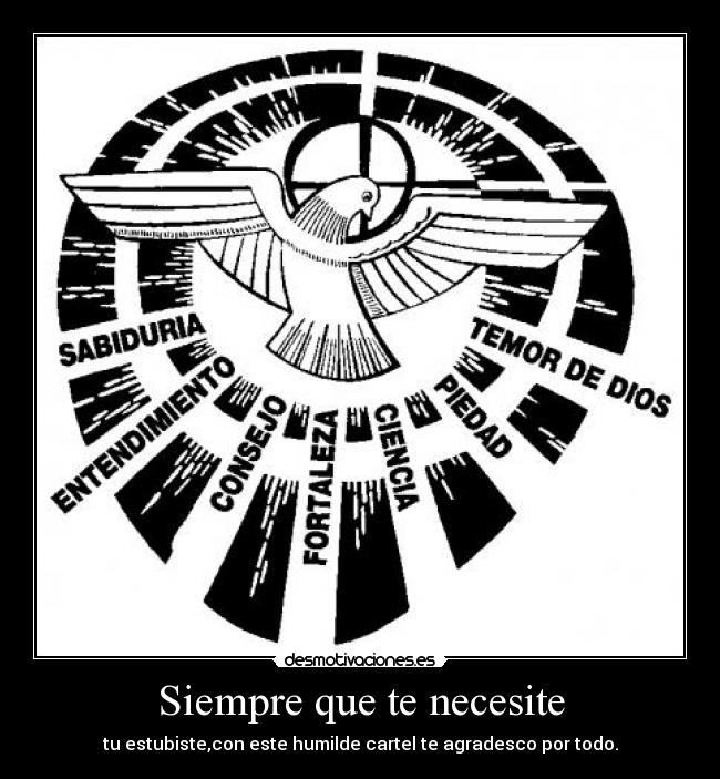 Siempre que te necesite - tu estubiste,con este humilde cartel te agradesco por todo.
