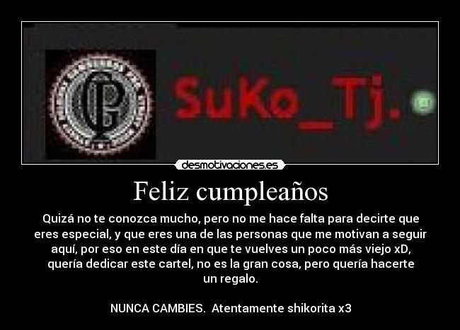 Feliz cumpleaños -