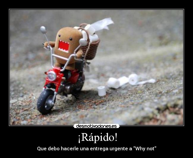 ¡Rápido! - Que debo hacerle una entrega urgente a Why not