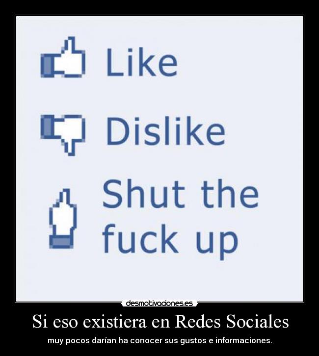 Si eso existiera en Redes Sociales - muy pocos darían ha conocer sus gustos e informaciones.