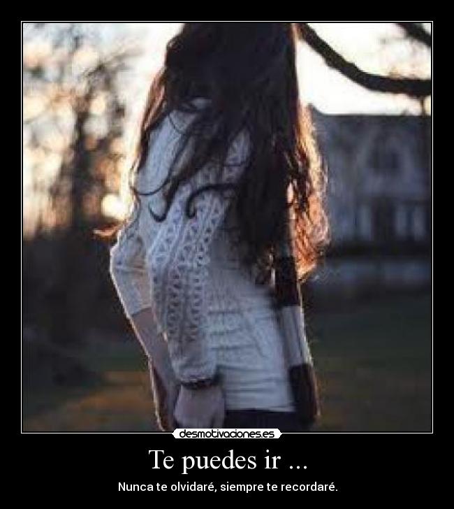 Te puedes ir ... -