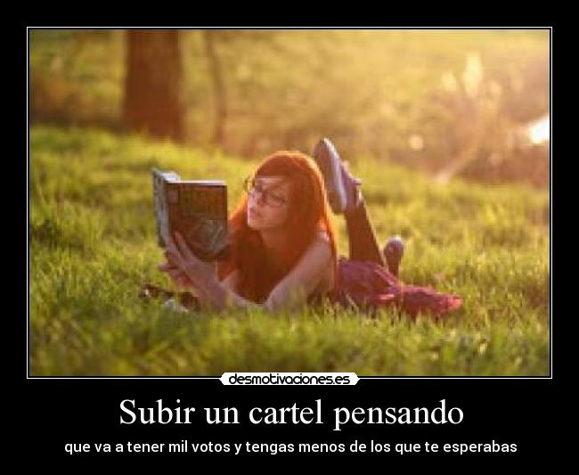 Subir un cartel pensando -