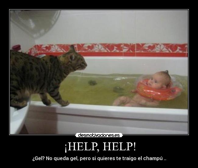 ¡HELP, HELP! - ¿Gel? No queda gel, pero si quieres te traigo el champú ..