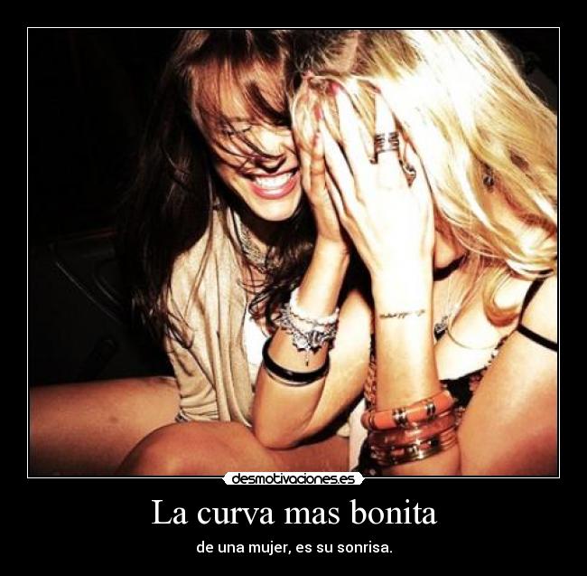 carteles curva bonita mujer sonrisa desmotivaciones