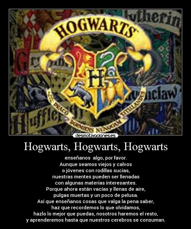 Hogwarts, Hogwarts, Hogwarts - 