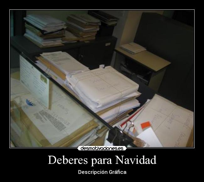 Deberes para Navidad - Descripción Gráfica