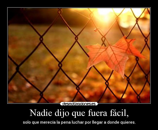 Nadie dijo que fuera fácil, - 