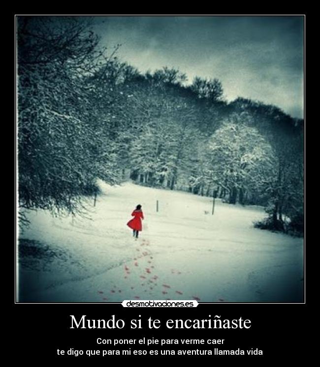 Mundo si te encariñaste - Con poner el pie para verme caer
te digo que para mi eso es una aventura llamada vida