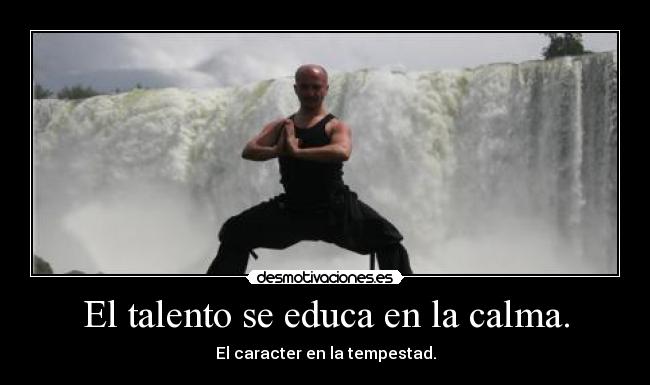 El talento se educa en la calma. - El caracter en la tempestad.
