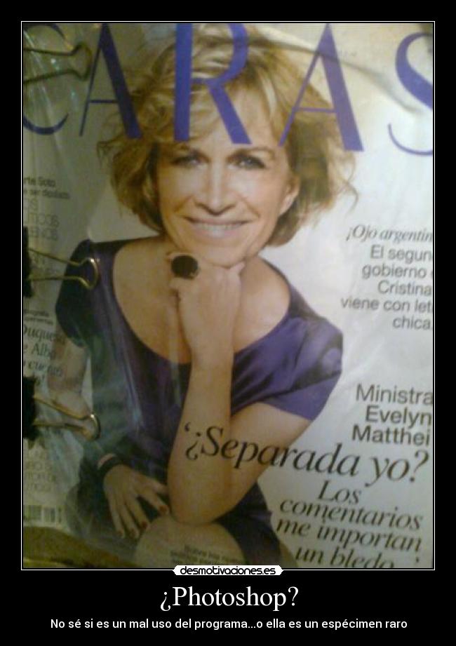 ¿Photoshop? - No sé si es un mal uso del programa...o ella es un espécimen raro