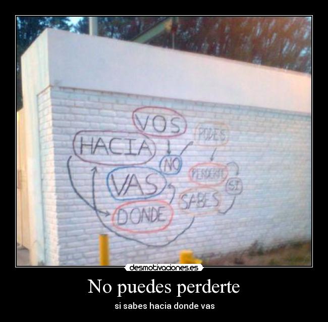 No puedes perderte - si sabes hacia donde vas