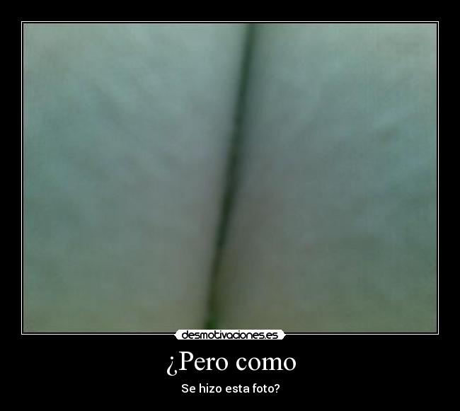 ¿Pero como - Se hizo esta foto?
