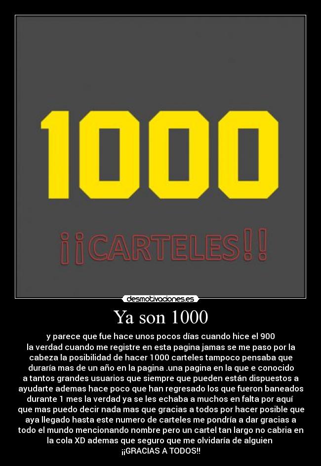 Ya son 1000 -
