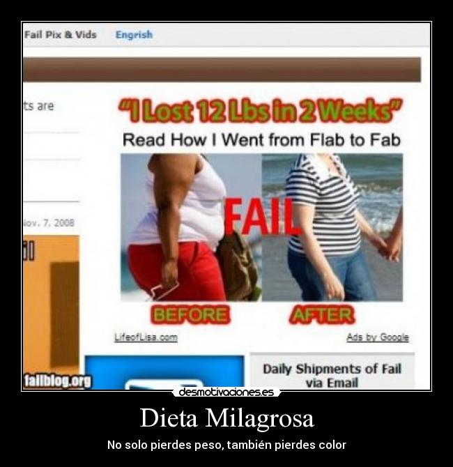 Dieta Milagrosa - No solo pierdes peso, también pierdes color