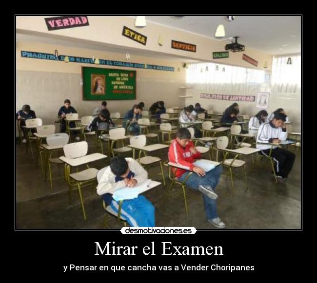 Mirar el Examen - y Pensar en que cancha vas a Vender Choripanes
