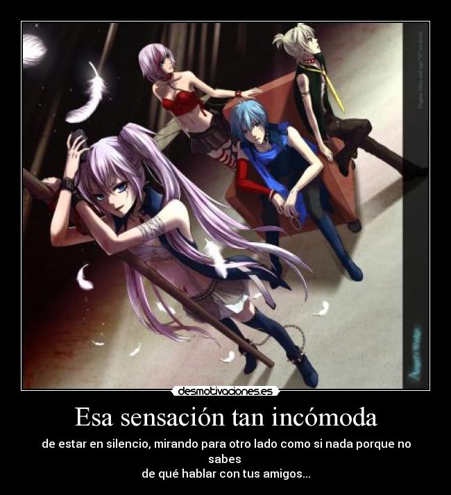 carteles miku meiko kaito len hagane vocaloid amigos silencio desmotivaciones