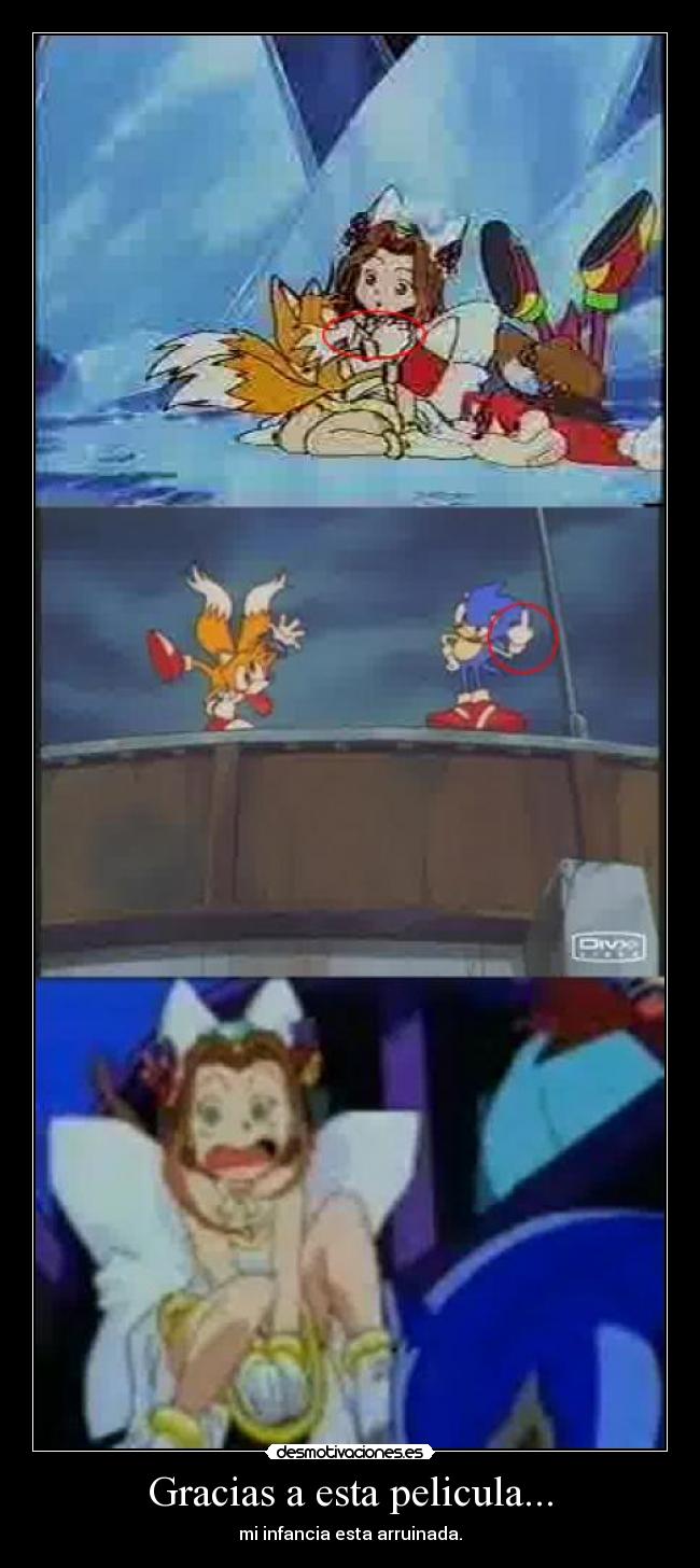 carteles sonic ova pelicula infancia arruinada desmotivaciones