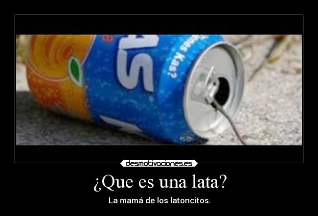¿Que es una lata? - La mamá de los latoncitos.