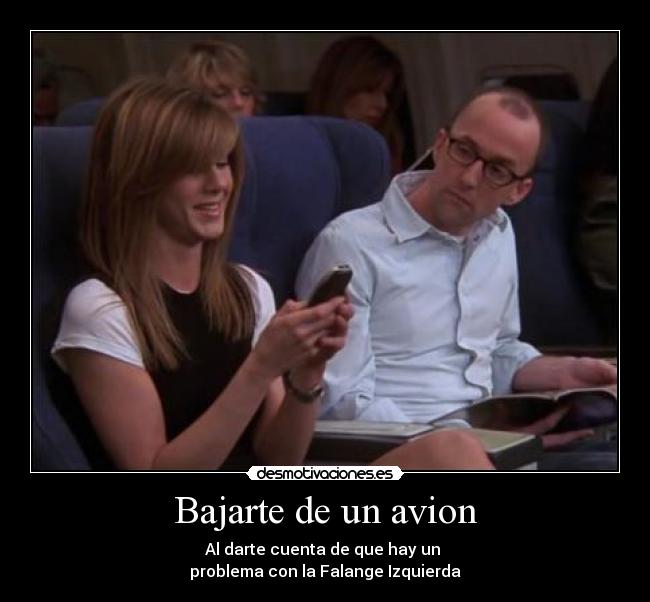 Bajarte de un avion -