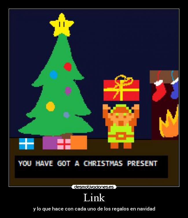 Link - y lo que hace con cada uno de los regalos en navidad