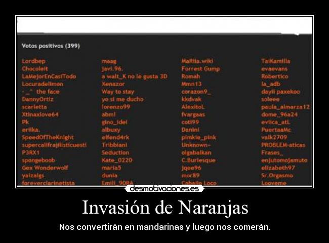 Invasión de Naranjas -
