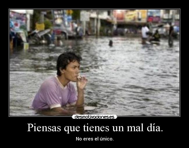 Piensas que tienes un mal día. - No eres el único.