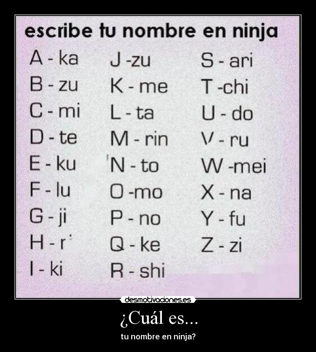 ¿Cuál es... - tu nombre en ninja?