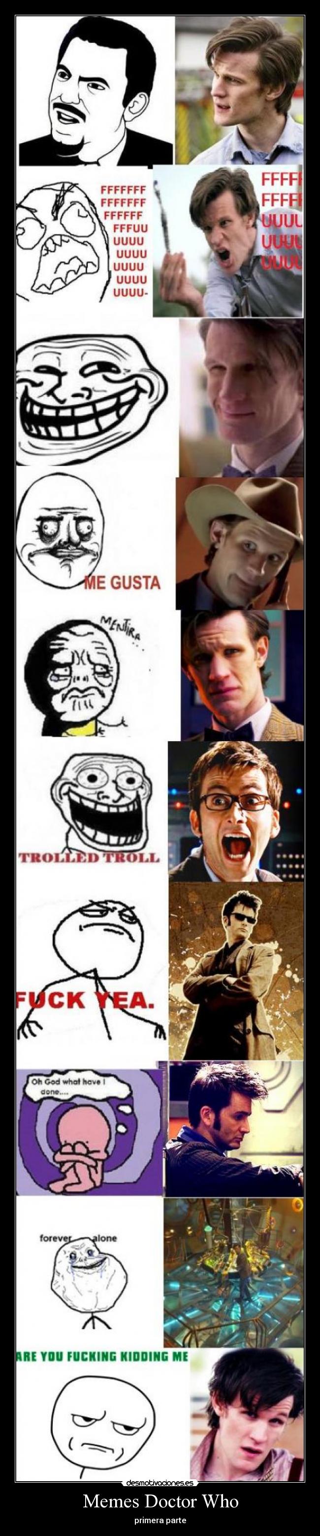 carteles memes clantimelord memes doctor tennant smith soy tardis trollface doctor who timelord desmotivaciones