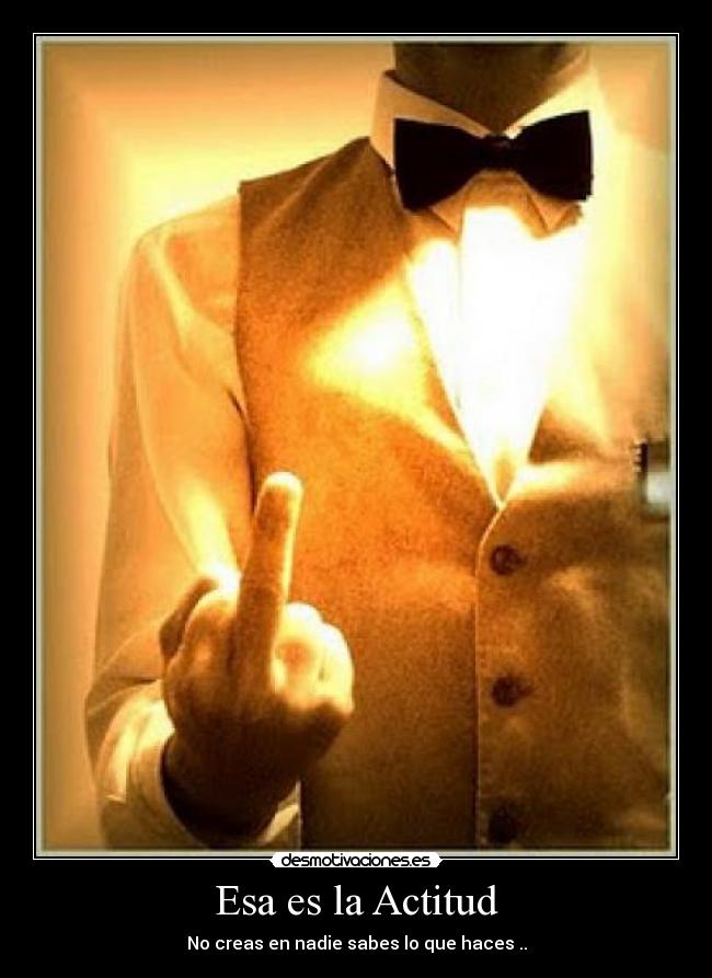 Esa es la Actitud - No creas en nadie sabes lo que haces ..
