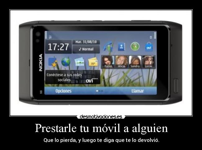 Prestarle tu móvil a alguien -