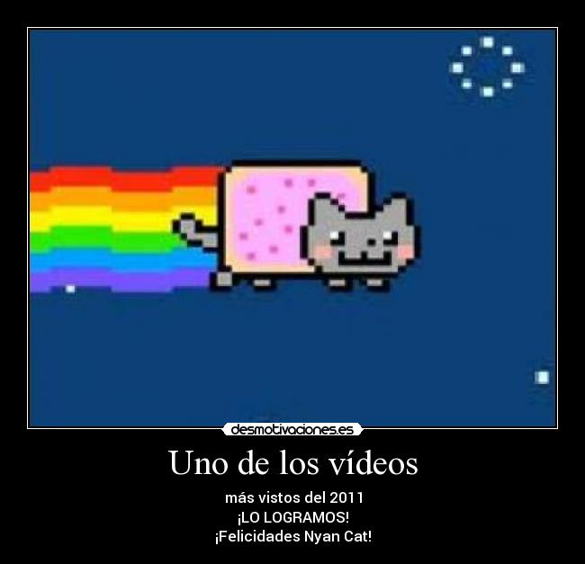 Uno de los vídeos - más vistos del 2011
¡LO LOGRAMOS!
¡Felicidades Nyan Cat!