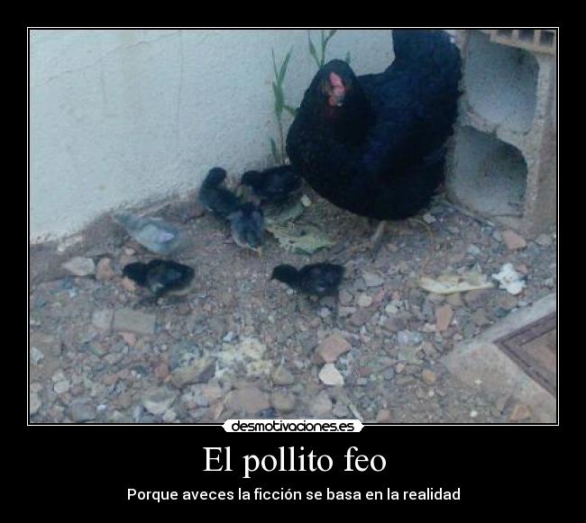 carteles pollito feo ficcion realidad desmotivaciones