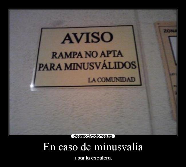 En caso de minusvalía -