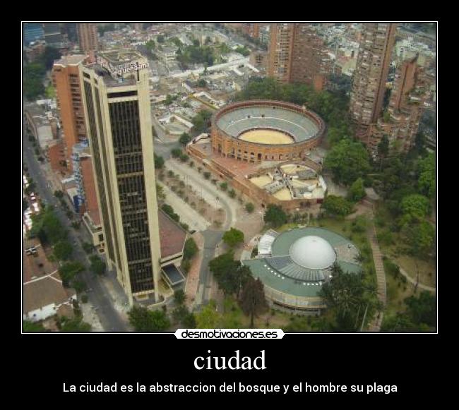 ciudad - La ciudad es la abstraccion del bosque y el hombre su plaga
