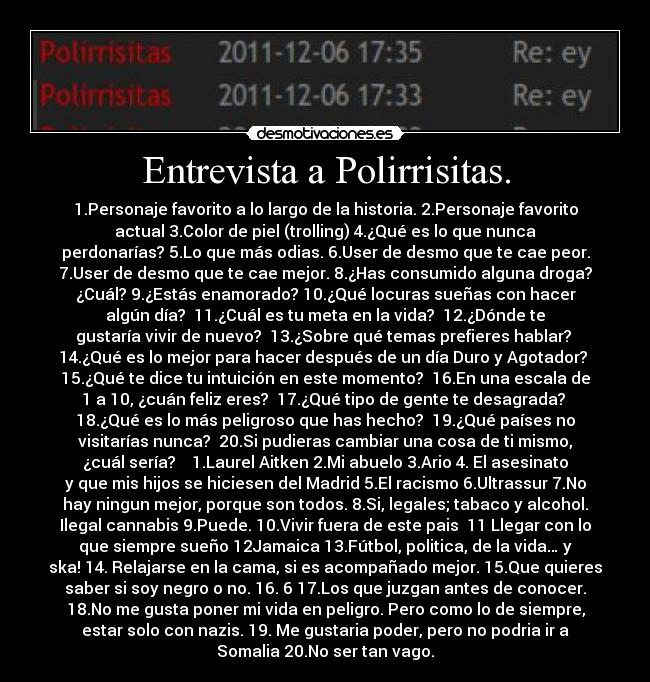 Entrevista a Polirrisitas. -