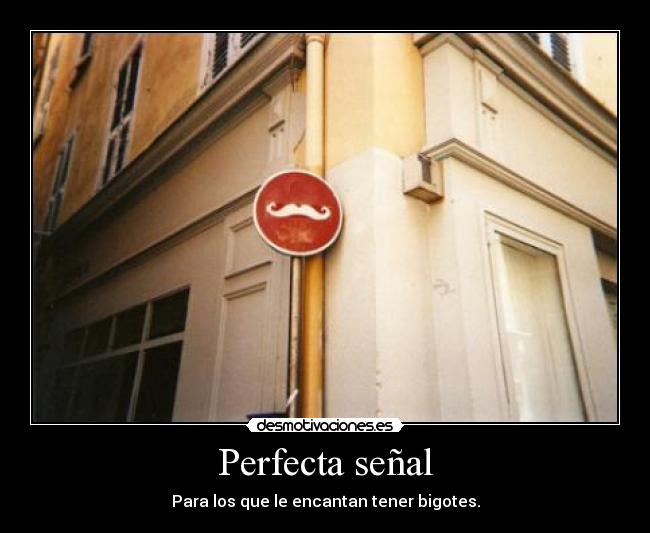Perfecta señal - Para los que le encantan tener bigotes.
