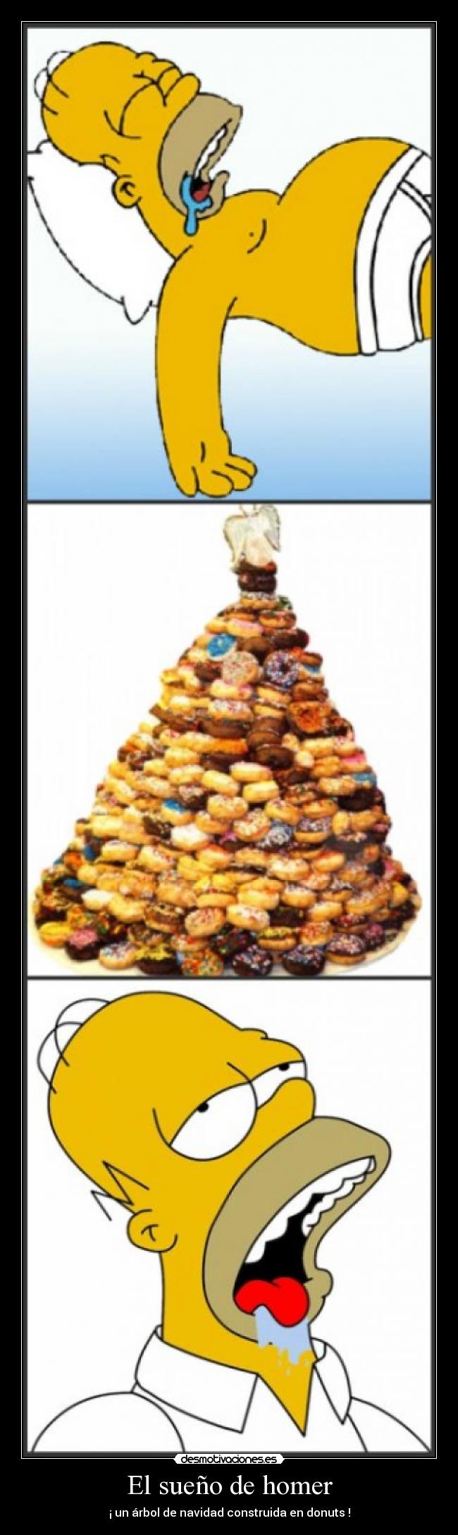 El sueño de homer - ¡ un árbol de navidad construida en donuts !