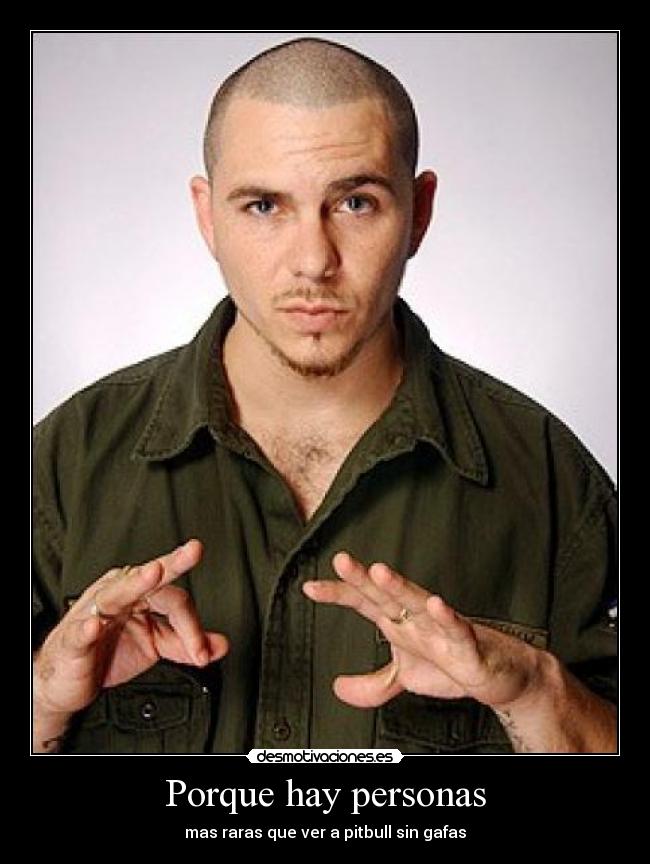 Porque hay personas - mas raras que ver a pitbull sin gafas